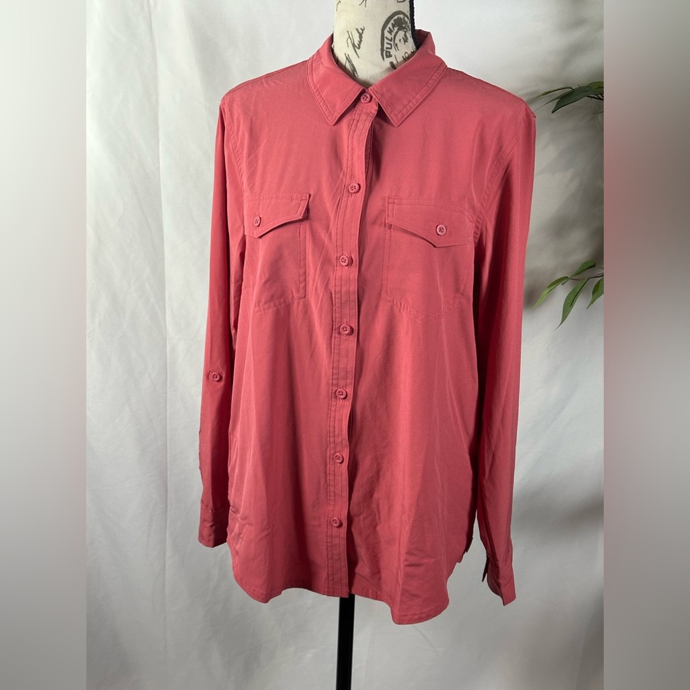 Eddie Bauer Women's Pink Button Down Shirt